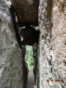 wedged rock close